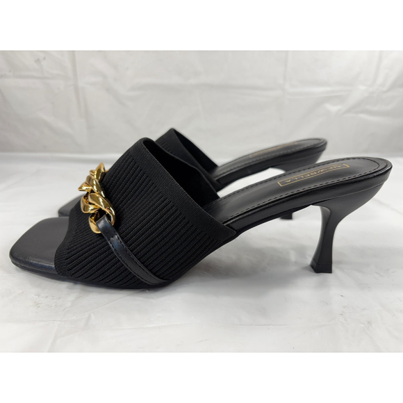 🎉Newbella Elegant Black and Gold Chain Slide Sandals - Picture 10 of 13